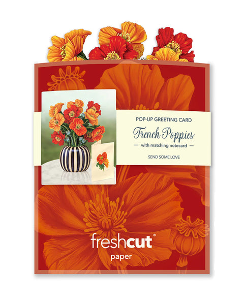 Front view of envelope for Mini French Poppies greeting card