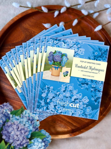 10 pack of Mini Nantucket Hydrangeas greeting cards