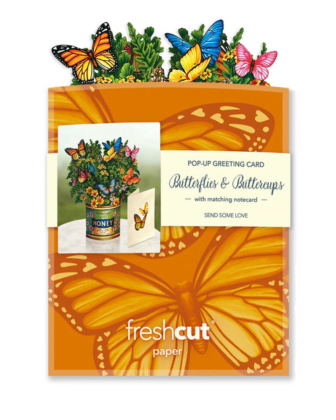 Butterflies and Buttercups greeting card in envelope
