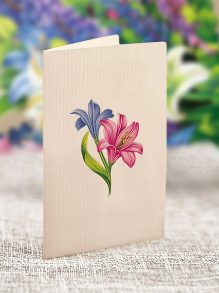 Mini Lilies & Lupines notecard