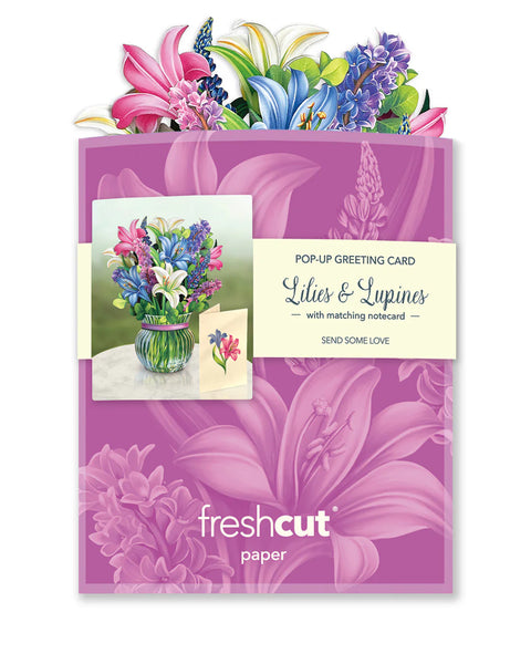 Front view of envelope for Lilies & Lupines greeting card