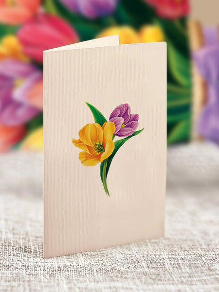 Mini Festive Tulips notecard for personal message