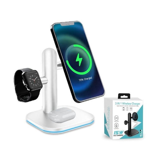 3-in-1 wireless charger for iphone, earbuds and watch