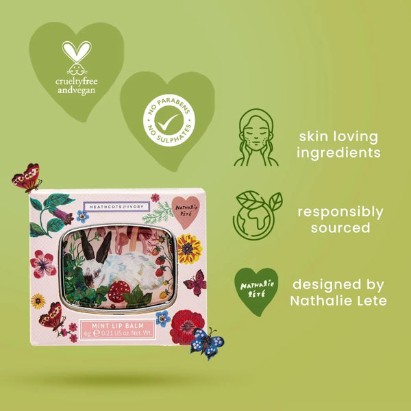 Vegan friendly, cruelty free, no parabens, no sulphates with skin loving ingredients. Designed by Nathalie Lete