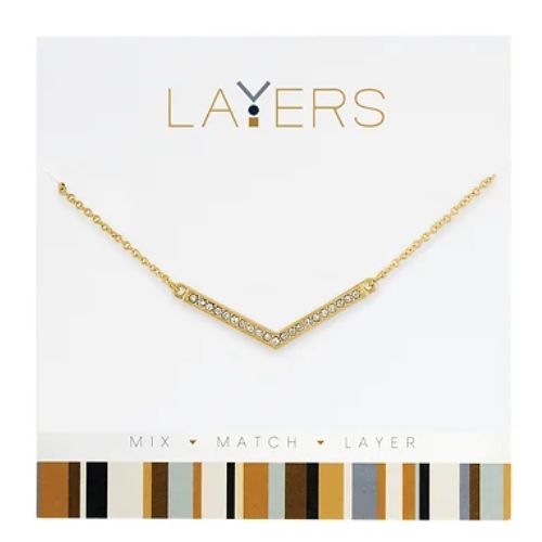 Lay-105G Layers Gold V Necklace