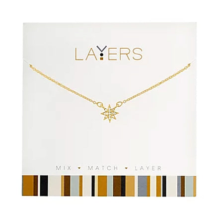 Lay-47G Layers gold starburst necklace