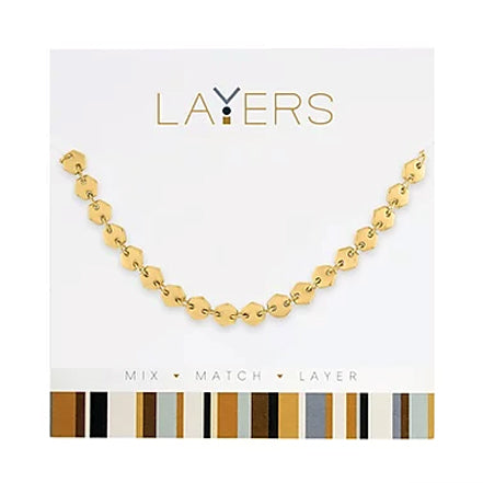 Lay-97G Gold Layers mini circles necklace