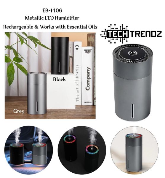 Tech Trendz Metallic LED Humidifier works with essential oils