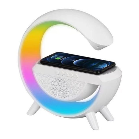 LED bluetooth speaker and charger, white