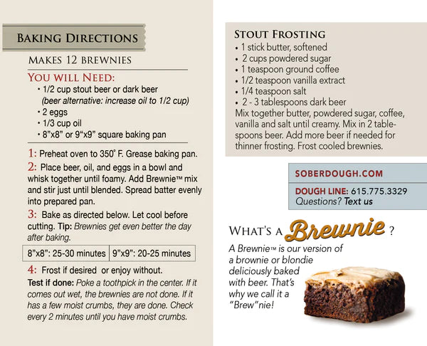 Instructions for making Chocolate Stout brewnie mix