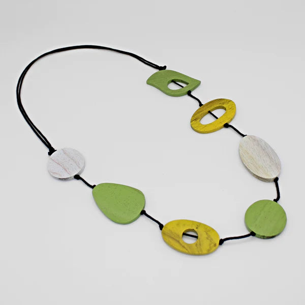 Angle view Abstract Lime Wrenly Necklace