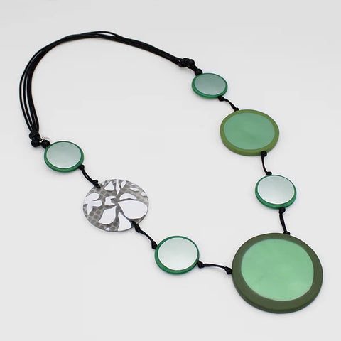 Angle view of Green Bliss Statement necklace