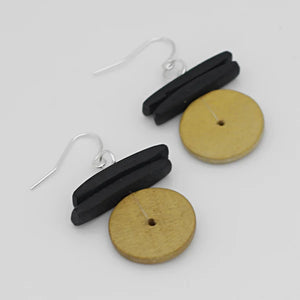 Yellow and Black Earrings by Sylca Designs