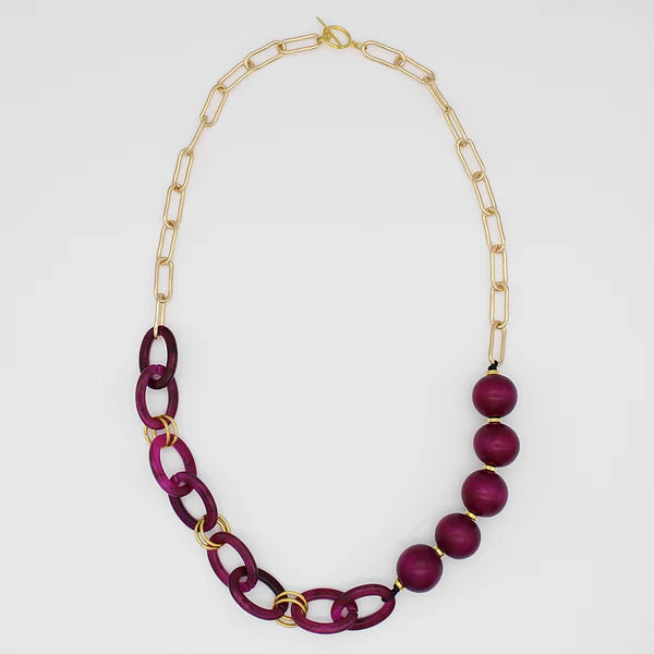 SD24N46 PURPLE links necklace