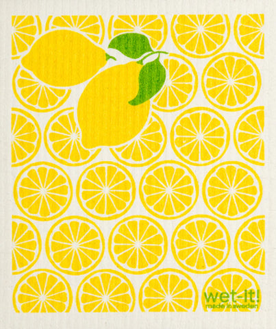 Lemonade slices on a dishcloth made by Swedish Treasures