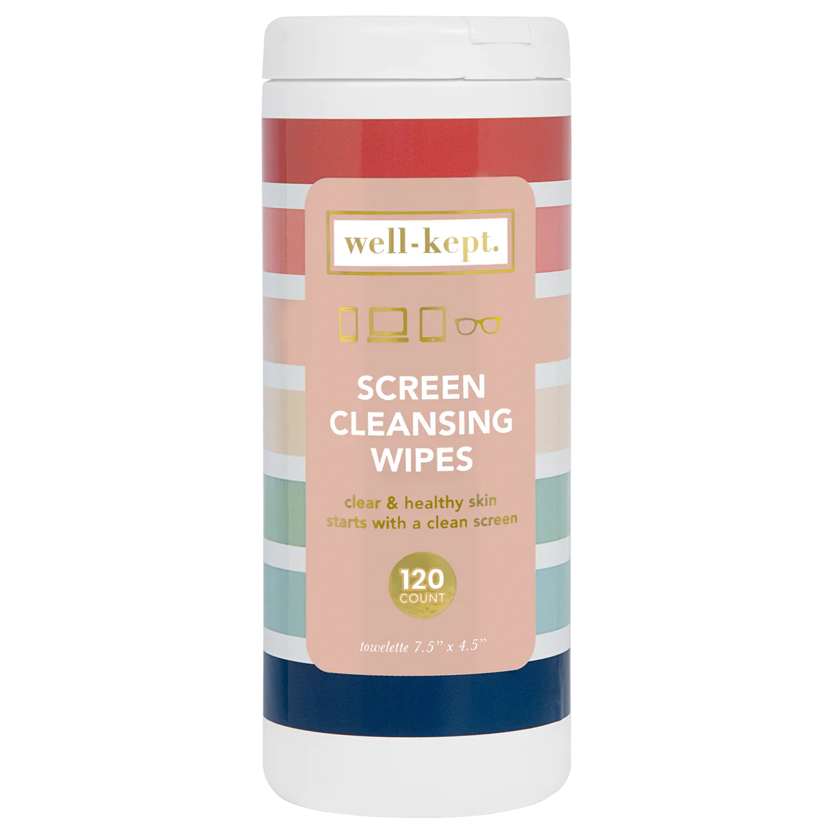 Canister well-kept screen cleansing wipes