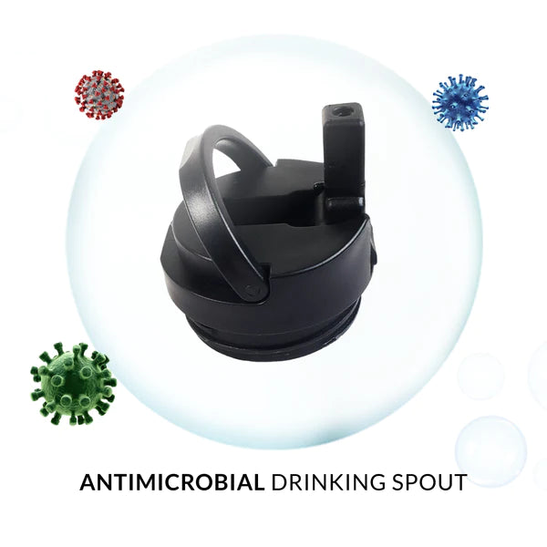 Antimocrobial drinking spout for Elemental 14 oz. Fidget Bottle, Camo black