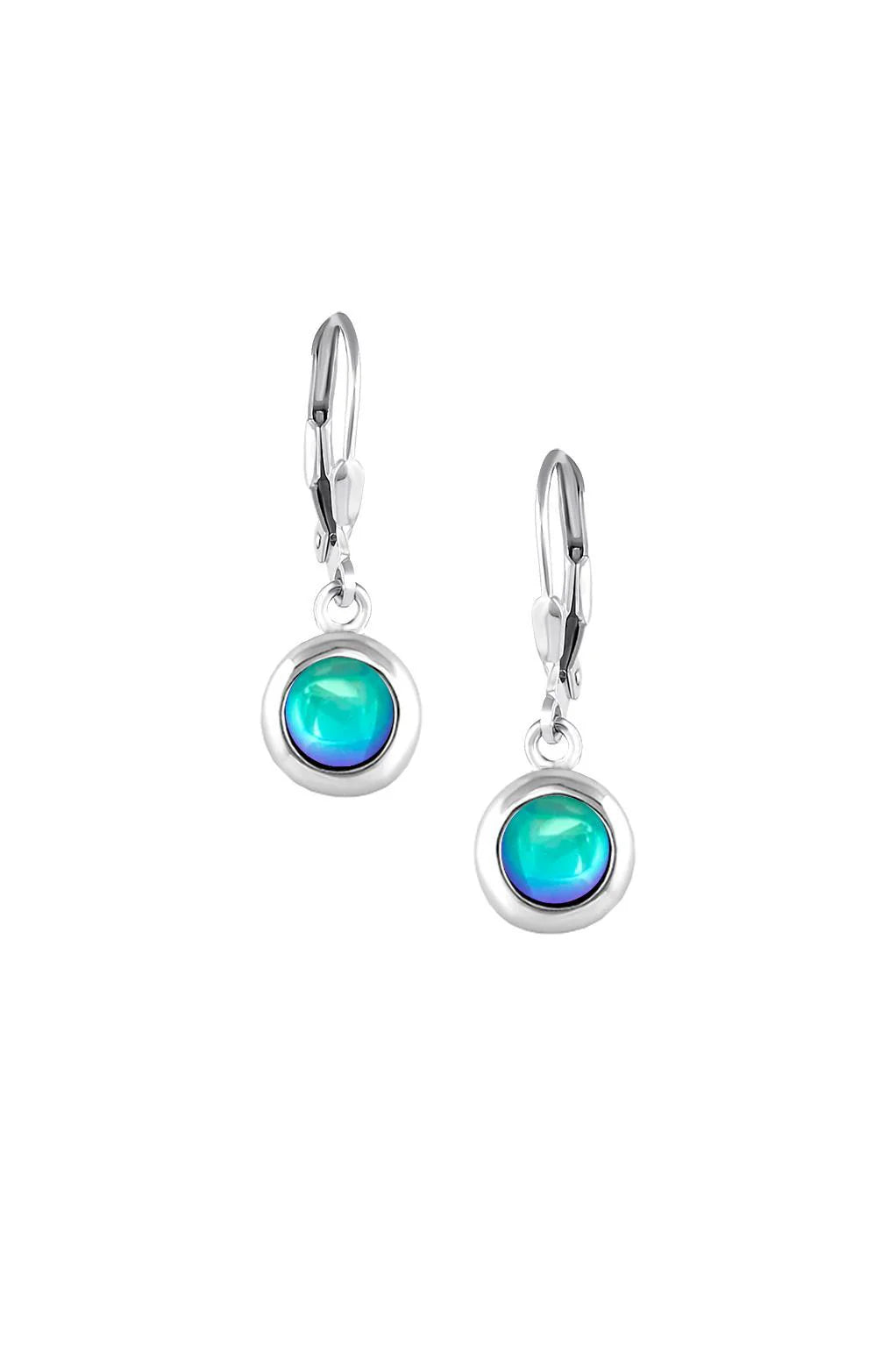 aqua crystal and sterling teeny tiny earrings