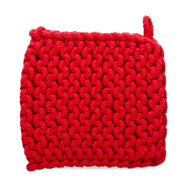Red crochet trivet potholder
