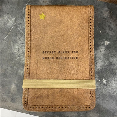 Leather journal - secret plans for world domination