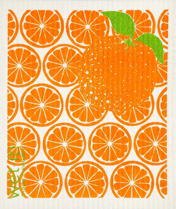 Dishcloth decorated with orange slices