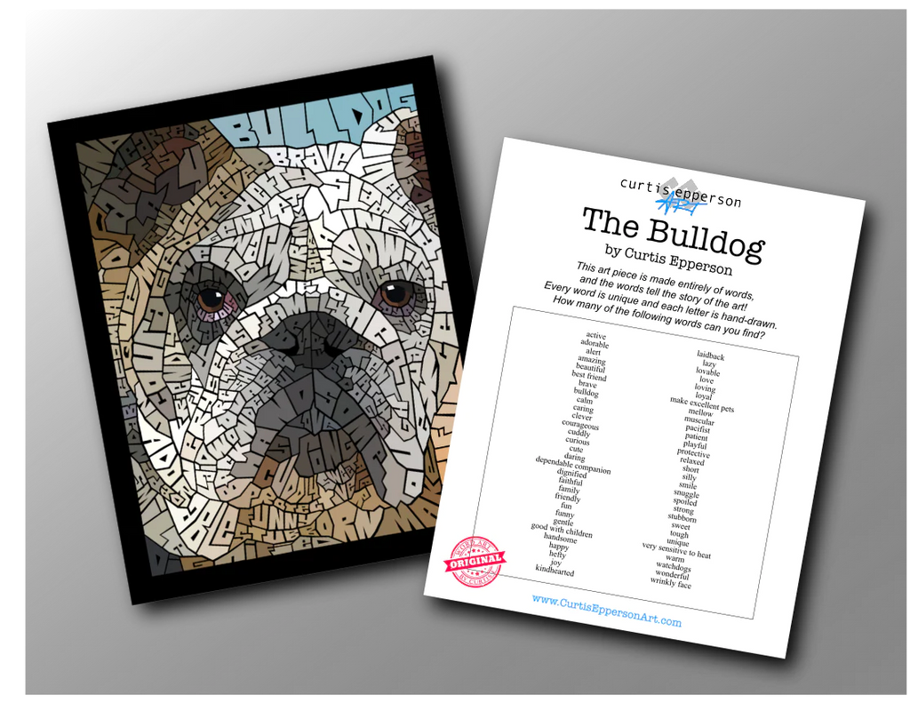 Bulldog - Word Mosaic Art Print