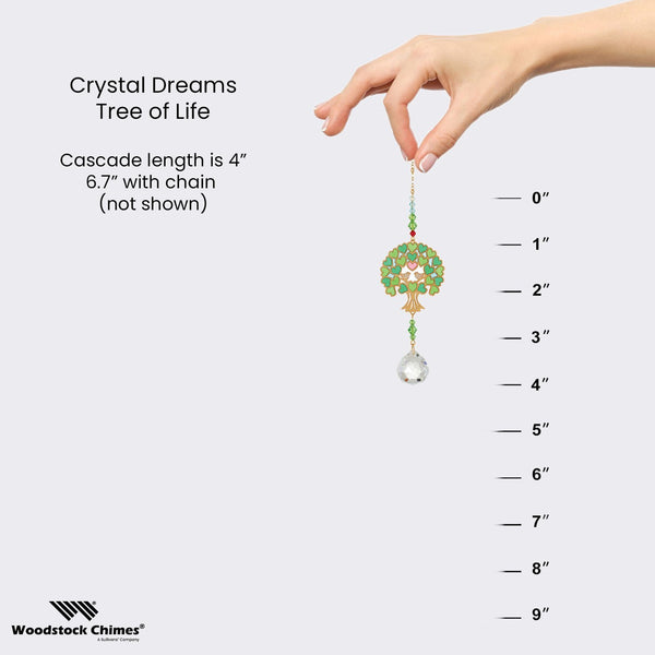 Crystal Dreams Tree of Life Suncatcher proportions view - 4"