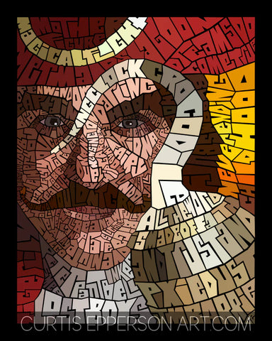 Captain Hook word mosaic art print by Curtis Epperson