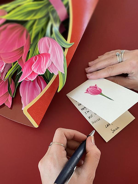 Fresh Cut Paper Greeting Card - Murillo Tulips