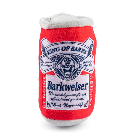Barkweiser beer can plush toy for pets