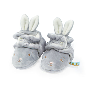 Gray Hoppy Feet Slippers by Bunnies by the Bay
