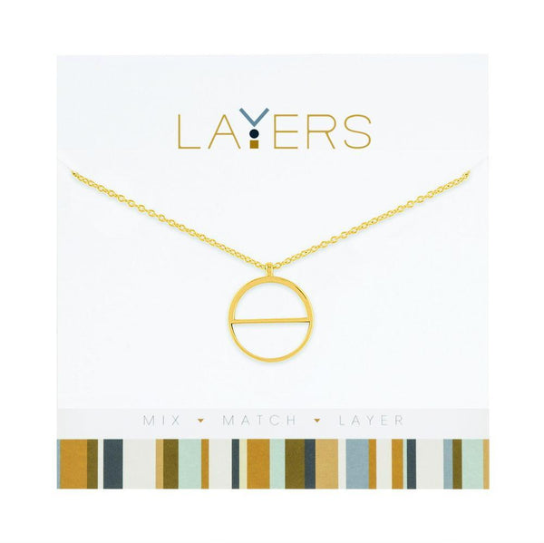 Lay-109G Layers gold Necklace circle