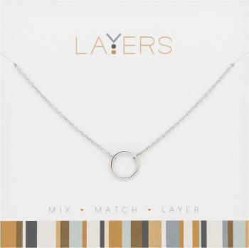 LAY-5-5S  Silver necklace with circle