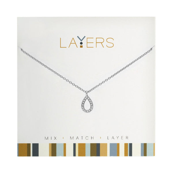 Silver teardrop necklace LAY-537S