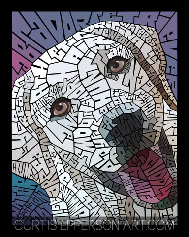 Labrador Retriever word Mosaic art print by Curtis Epperson