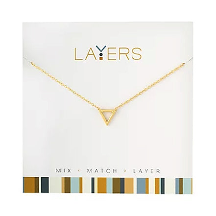 Lay-25G Gold triangle necklace