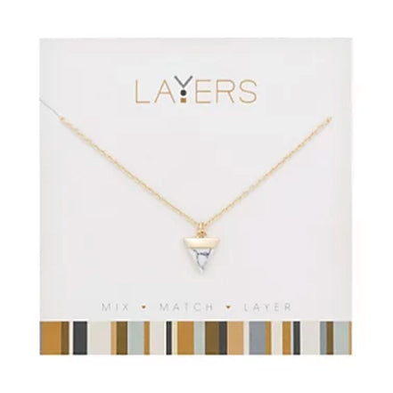 Lay-89G gold necklace marble triangle