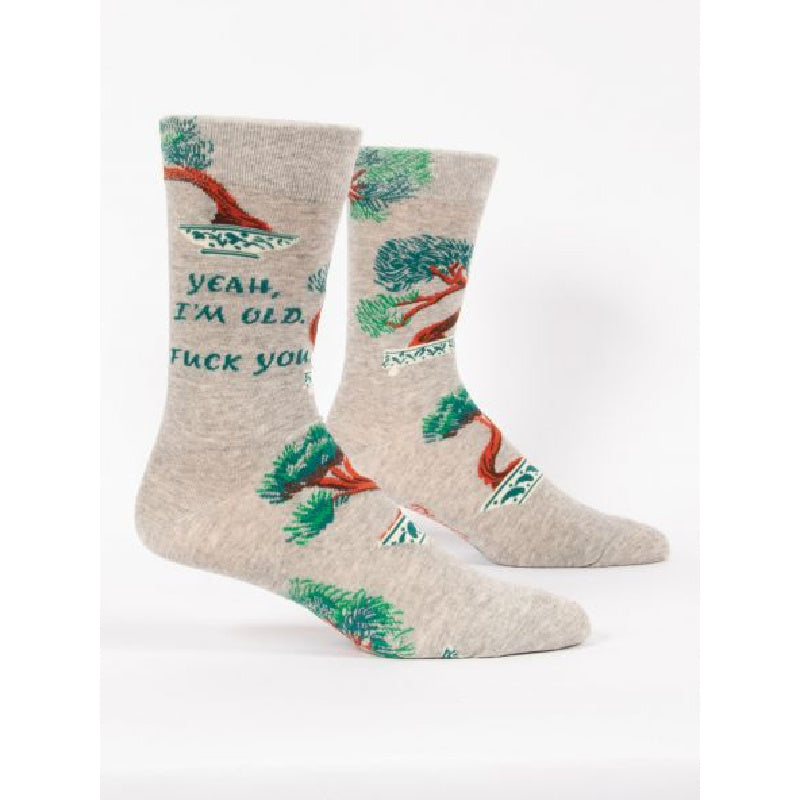 Yeah, I'm Old. Fuck you - Men's Crew Socks By Blue Q