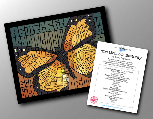 Word Guide for The Monarch Butterfly art print