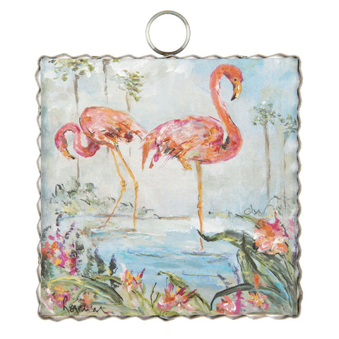 Mini Flamingo Couple Print