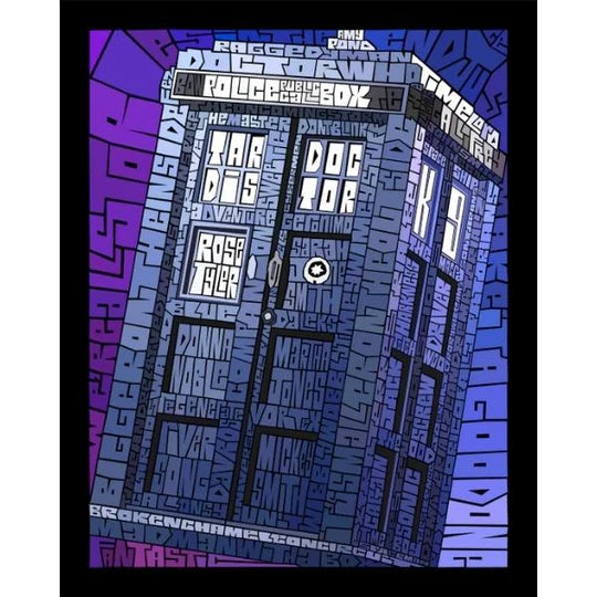 The Tardis Word Mosaic Art Print by Curtis Epperson