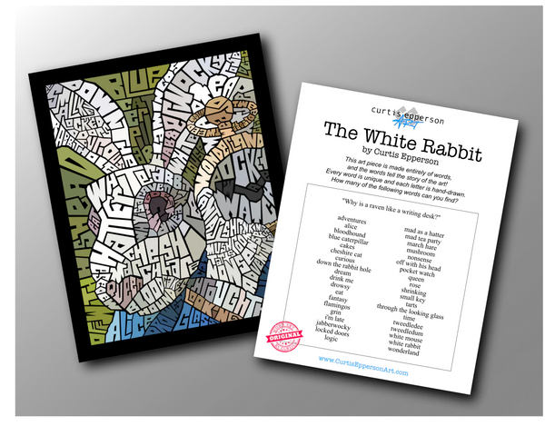 The White Rabbit art print Word Guide 