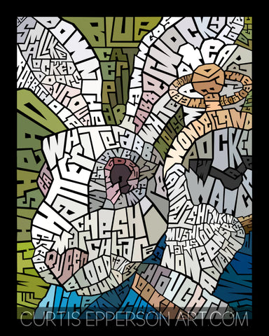 The White Rabbit Word Art Print by curtis Epperson
