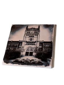 Ceramic Coaster made by Cityscape Tiles depicting Woodrow Wilson School