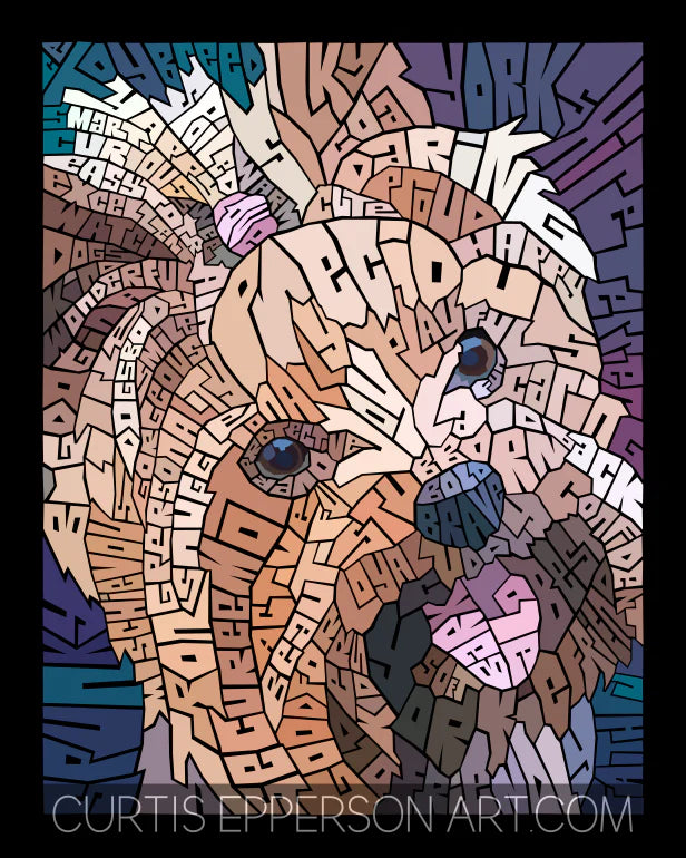 The Yorkie - Word Mosaic Art Print