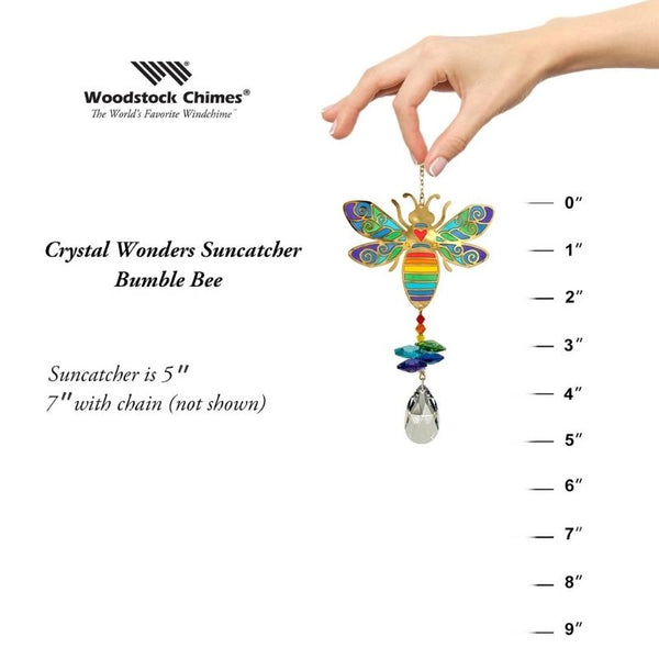 Crystal Wonders Bumblebee measures 5" or 7" with chain