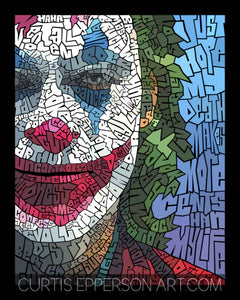 The Joker - Word Mosaic Art Print by Curtis Epperson