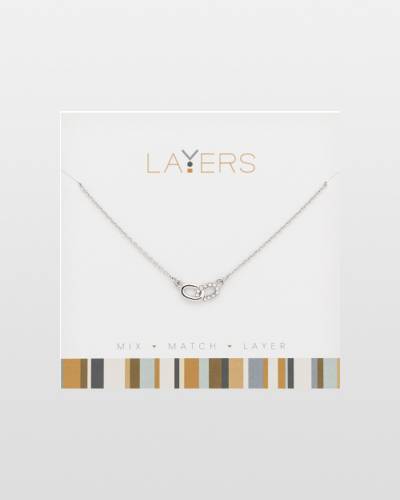 Layers necklace - silver hoops