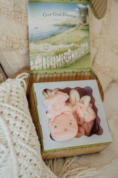 Pink Hoppy Feet Slippers in the box