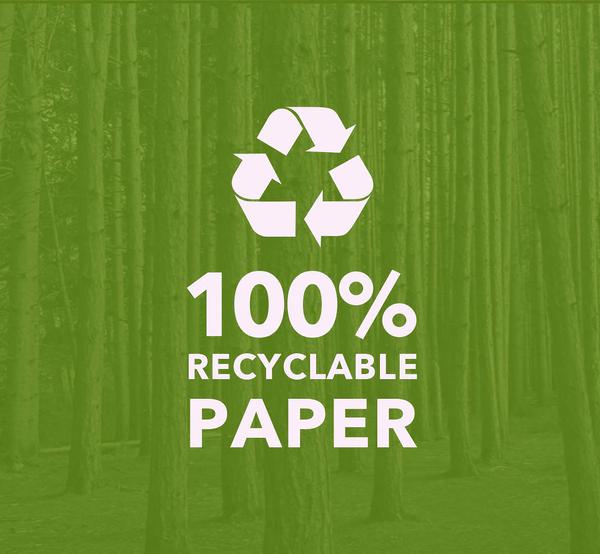 All Fresh Cut Paper greeting cards are made from 100% recyclable paper